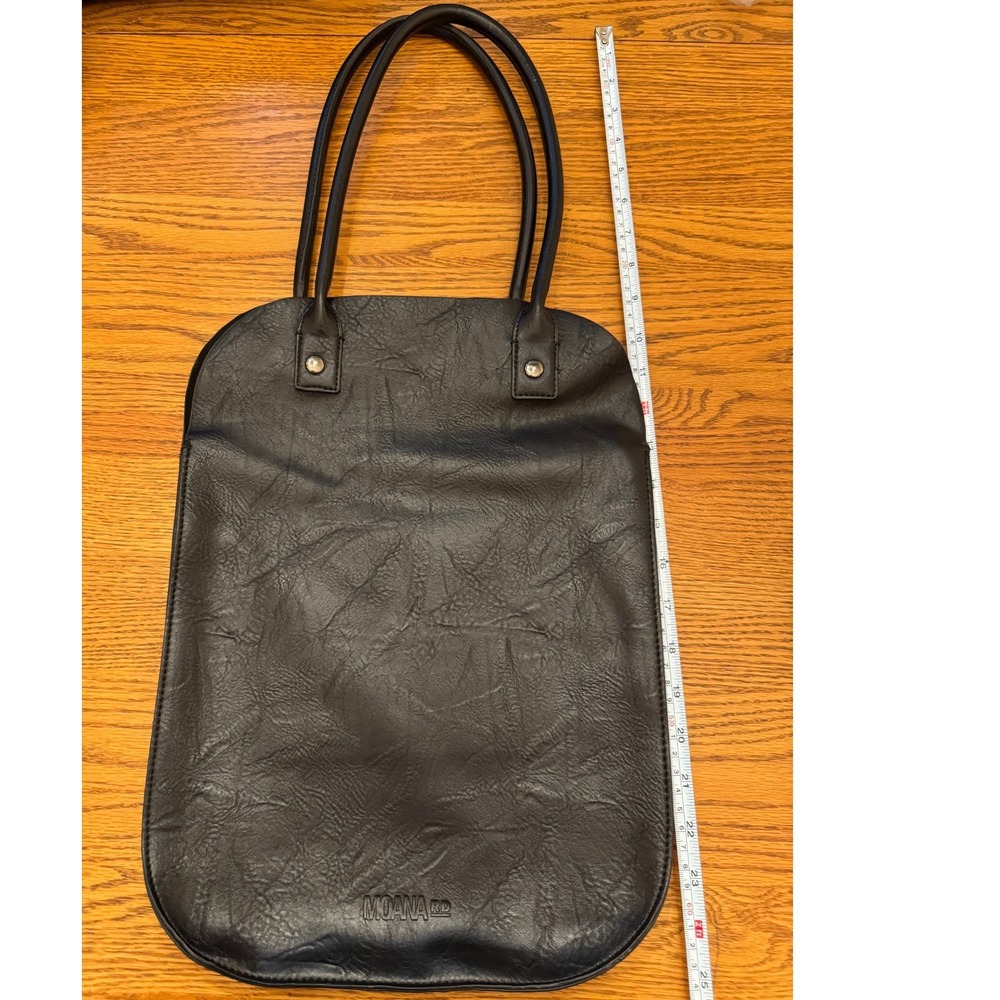 Moana Rd New Zealand Tote Bag Black Vegan Leather Snap Closure Boho